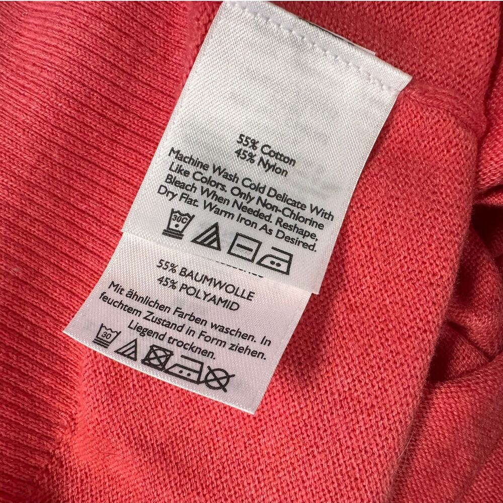 Eddie Bauer Womens Medium 3/4 Sleeve Button Front Cardigan Sweater Coral Pink - Picture 4 of 10